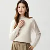 Nueva Camiseta Térmica de Punto de Cachemira para Otoño e Invierno Pulóver de Color Sólido a la Moda Simple Suave Cómoda Estilo Coreano para Mujer Engrosada
