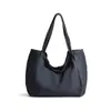 Bolsa de lona casual estilo japonés, simple y elegante, bolso de mano de gran capacidad, aspecto vintage lavado, adecuado para que los estudiantes lo usen como bolso de hombro para la clase