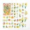 Paquete de Materiales Poesía de Azúcar: Serie Flor Talk Diario Vintage Pegatinas Florales DIY, 100 Piezas, 6 Diseños