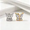 En general, el pendiente de aro de acero inoxidable 316 es un artículo de gran venta en el estilo ins, con un diseño de mariposa y rosa, pendientes exquisitos y únicos para mujer