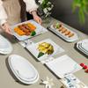 Vajilla de Melamina Imitación Porcelana Creativa con Vetas Doradas Plato para Cocinar Engrosado Doble Comercial Comida Rápida Plato Rectangular Plato Cuadrado para Banquete