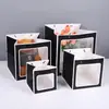 Bolsa Cuadrada con Ventana Transparente para el Día de San Valentín Bolsa de Regalo Lista para Floristería Bolsa de Papel para Hornear Pasteles Empaque de Ramo Bolso de Mano
