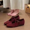 Moda retro de otoño para la noche tacón grueso color sólido zapatos de abuela tacón bajo nuevos Mary Jane planos para mujer estilo francés 2026
