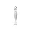 Colgante de pez koi bañado en plata de ley s925 con acabado cepillado fino, accesorio con forma de pez para pulsera de perlas y decoración de collar DIY