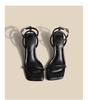 Novos Sapatos de Salto Alto Estilo Francês Brancos 2026 com Saltos Finos, Bico Quadrado, Peep Toe, Tira Única, Sandálias Ultra Confortáveis para Mulheres no Verão