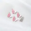 Borboleta Pendurada Banhada Diamante Exquisito Estéreo Brilhante Acessórios de Joias Pingente de Colar Brincos DIY