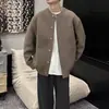 Suéter Cárdigan Nuevo Otoño Invierno 2026 Estilo Perezoso Casual Retro Americano Punto Cuello en V Ropa Exterior Color Sólido para Hombre