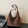Bolsa Grande Capacidade Transfronteiriça Feminina 2025 Nova Outono Retro Moda Bolsa de Ombro Estilo Estrangeiro Bolsa Tote para o Dia a Dia