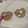 Gafas de sol de moda sin montura para niños, gafas de sol para fotografía infantil, lindas y kawaii, lentes de océano