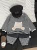 Sudadera de Otoño para Bebé Niño, Nueva Ropa Coreana para Bebé, Elegantes Tops Rayados de Manga Larga, Ropa Guapa de Un Año para Niños