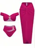 2026 Nuevo Traje de Baño Separado de Estrella de Mar Estilo Europeo y Americano Falda Larga Bikini de Tres Piezas Traje de Baño Separado de Huludao para Mujer