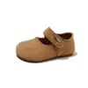 Zapatos Retro de Piel de Ante Europeos y Americanos para Niñas 2026 Nueva Llegada Primavera y Otoño Paleta de Colores Maillard Estampado de Leopardo Zapatos de Princesa Mocasines