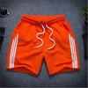 Shorts Finos de Verão com Três Listras Calças Esportivas Masculinas Secagem Rápida Elástico Juventude Casual Solto Moda Calças Três Quartos