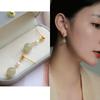 Brincos Antigos Médios Studs Elegantes de Nicho Jade Hetian Natural Luxo Leve Clipe de Orelha Avançado Suporte para Incenso de Mosquito Brincos Vintage