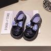 Sapatos de Couro para Meninas Sapatos de Princesa Primavera e Verão Preto Sola Macia Versátil Infantil Sapatos Pequenos de Couro Kuromi Modelo Novo 2026