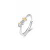 Anillo de pareja de plata esterlina Sansheng albaricoque diseño nicho anillo antiguo símbolo de amor un par de regalos para amigos y amigas