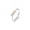 Anillo de pareja de plata esterlina Sansheng albaricoque diseño nicho anillo antiguo símbolo de amor un par de regalos para amigos y amigas