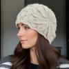 Chapéu Feminino Outono e Inverno Estilo Coreano All-match Moda Retro Elegante Flor Grande Mohair Linha Oco Malha Quente Chapéu de Lã