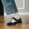 Zapatos Planos de Boca Baja Estilo Británico para Mujer con Lazo, Zapatos Mary Jane de Punta Cuadrada, Zapatos de Ballet para Mujer