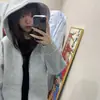 Diseño Estilo Americano Peso Pesado Retro con Capucha para Mujer Otoño e Invierno Holgado Casual Estilo Básico Marca de Moda Chaqueta Cierre de Cremallera