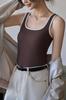Camisola de Bloques de Color para Mujer Top Interior Verano Ropa Exterior sin Mangas Fondo Tirantes