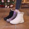 Nuevas Botas de Nieve Versátiles Retro Otoño e Invierno 2025 Suela Blanda Impermeables Zapatos de Algodón Forro de Felpa Engrosadas Cálidas de Caña Alta