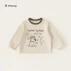 Camiseta de outono de manga comprida Bangxuan para crianças, nova camiseta básica de bebê com estampa de cachorrinho de desenho animado e gola redonda, top moderno para meninos