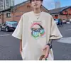 Camiseta de Manga Corta para Hombre de Algodón Puro 2025 Verano Nueva Moda Marca de Ropa Camiseta Estampada Estilo Americano Holgada Casual Top Ropa para Hombre