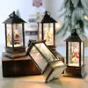 Lámpara de Viento Navideña Lámpara de Cristal Lámpara de Papá Noel Decoración para Fiesta de Navidad Adornos Navideños Regalos de Navidad