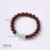 Novo Bracelete de Pau-Rosa Chinês Flor Vermelha Cola Amarela Pagode Cristal Pedra de Uva Acessórios Bracelete de Laço Único Ornamentos Retrô Wenwan