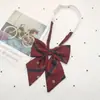 Corbata de lazo con corona de vino tinto plateado y material escolar, cuello de uniforme JK con flores, ropa académica japonesa, traje sin corbata, tendencia para hombres y mujeres.