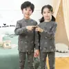 Conjunto de Ropa Interior de Algodón para Niños Ropa y Pantalones de Otoño para Niños Pijamas 100% Algodón para Niñas Pijamas para Niños Mayores Ropa Térmica de Algodón