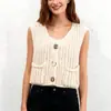 Nuevo Chal de Punto Grueso de Cuello Redondo de un Solo Botón para Mujer, Color Café Casual Holgado, Cardigan, Otoño/Invierno 2026