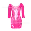 Al por mayor de Comercio Exterior Europeo y Americano Vestido Sexy de Malla con Tirantes, Falda Bodycon Ajustada Calada, Tallas Grandes W317