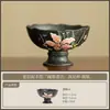 Caneca de Chá de Lírio Retro de Lama de Rocha Pura Pintada à Mão Caneca de Mestre Caneca com Pé Alto e Boca de Flor Caneca de Cerâmica Conjunto de Chá Gongfu Doméstico
