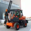Máquina Hidráulica de Cravação de Estacas em Quatro Rodas para Guarda-Corpo de Montanha, Equipamento Integrado de Alta Velocidade para Cravação e Extração de Estacas de Cerca