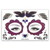 Pegatinas de tatuajes temporales impermeables de araña, calavera, cara completa para Halloween, transfronterizas, para fiestas y bailes de máscaras