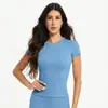 Camiseta deportiva de manga corta de secado rápido ZORA, superventas transfronteriza, top de yoga, ropa de fitness de nailon para mujer