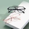 2024 nueva moda europea y americana gafas de montura de doble puente hombres y mujeres personalidad TR90 luz anti-azul espejo plano al por mayor