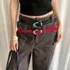 Diseño Retro Rojo Cinturón de Nicho Estilo Nuevo Cinturón de Mujer Accesorios para Mujer Cinturón Decorativo para Faldas y Jeans
