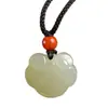 Pingente Cadeado de Paz e Boa Sorte em Jade Hetian para Homens e Mulheres, Colar Pingente de Jade para Bebês e Crianças, Pingente Pingente de Jade Branco