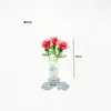 Buquê de Rosa Esmaltada Zibo Mini Arranjo de Flores Artificiais de Vidro Decoração de Mesa Artesanato Presente de Dia dos Namorados