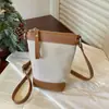 Bolsa transversal feminina 2026 novo estilo moda nicho coreana bolsa de celular retrô bolsa de ombro com retalhos de lona bolsa de balde