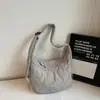 Bolsa Saco Feminina de Grande Capacidade, Bolsa de Ombro Casual Simples da Moda, Bolsa Versátil para o Dia a Dia tipo Bolinho de Dumpling para Usar sob o Braço