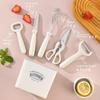 Set Multifuncional de Gadgets de Cocina, Cuchillo para Frutas, Pelador, Abrebotellas, Set de 6 Piezas con Base de Almacenamiento, Horneado y Cocina