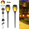 Lámpara de Llama 12LED Lámpara Solar para Calle Lámpara de Llama Antorcha Decorativa para Exterior Patio Lámpara de Suelo Dinámica Artificial
