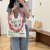 Bolsa de Compras Diversificada Bordada de Celebridad de Internet Nylon Impermeable Plegable Portátil Personalizable Bolso de Hombro