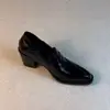 2026 Estilo retro francés, nuevos mocasines de tacón alto estilo británico, zapatos sin cordones, punta fina, tacón grueso, zapatos de mujer