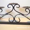Suporte de Velas de Mesa Forjado Artesanal Estilo Europeu Venda Direta em Lote para Lojas de Supermercado Suporte de Velas de Metal Artesanal Pintado