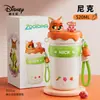 Botella de agua térmica de Disney, vaso con popote de gran capacidad, diseño elegante para niñas, adecuado para que lo usen niños y estudiantes en la escuela